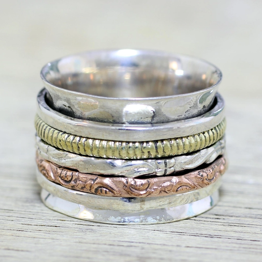 Vintage Gouden & Zilveren Rozenring