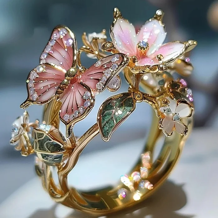 Vintage Gouden Prifddinas Bloemenring