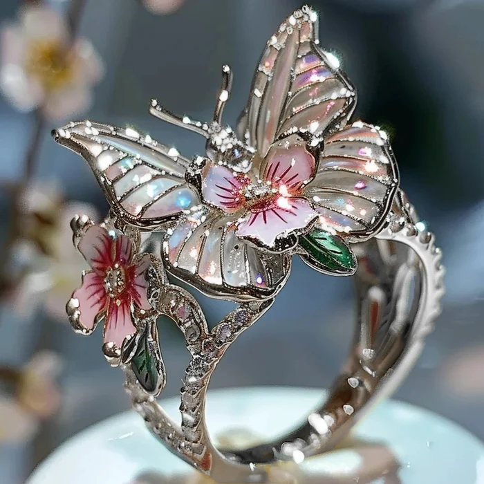 Vintage Gouden Canifis Bloemring