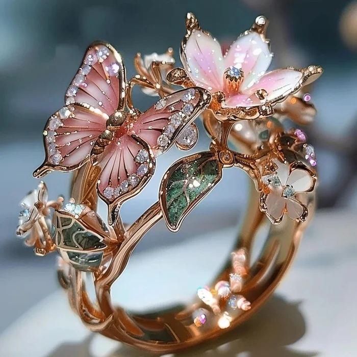 Vintage Gouden Prifddinas Bloemenring