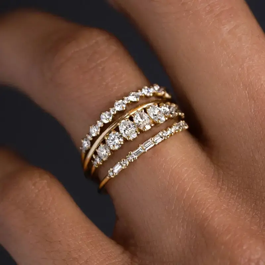 Vintage Elegante Zirconia Ring Set