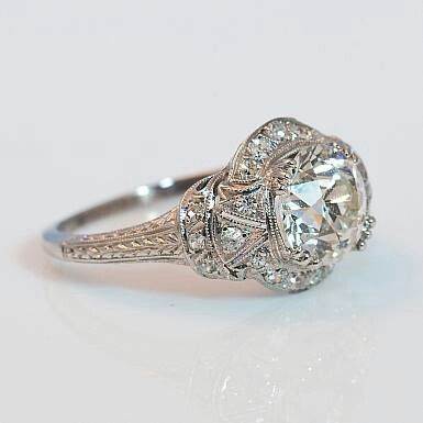 Vintage Kristallijn Zilveren Ring