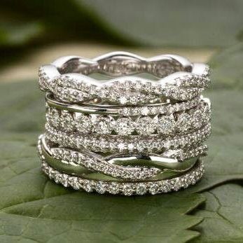 Vintage Laagjes Zirkonia Zilveren Ring