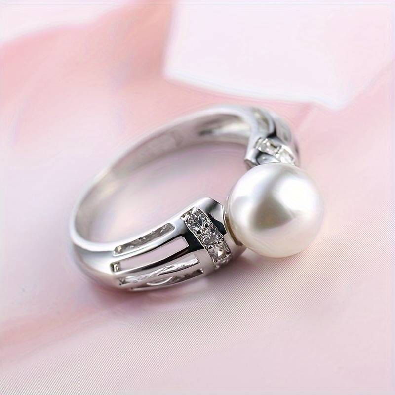 Vintage Zilveren Parelring