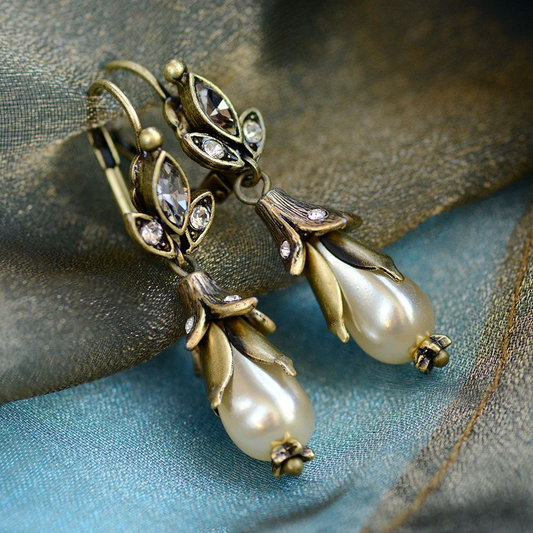 Vintage Parels Hangende Bloemoorbellen