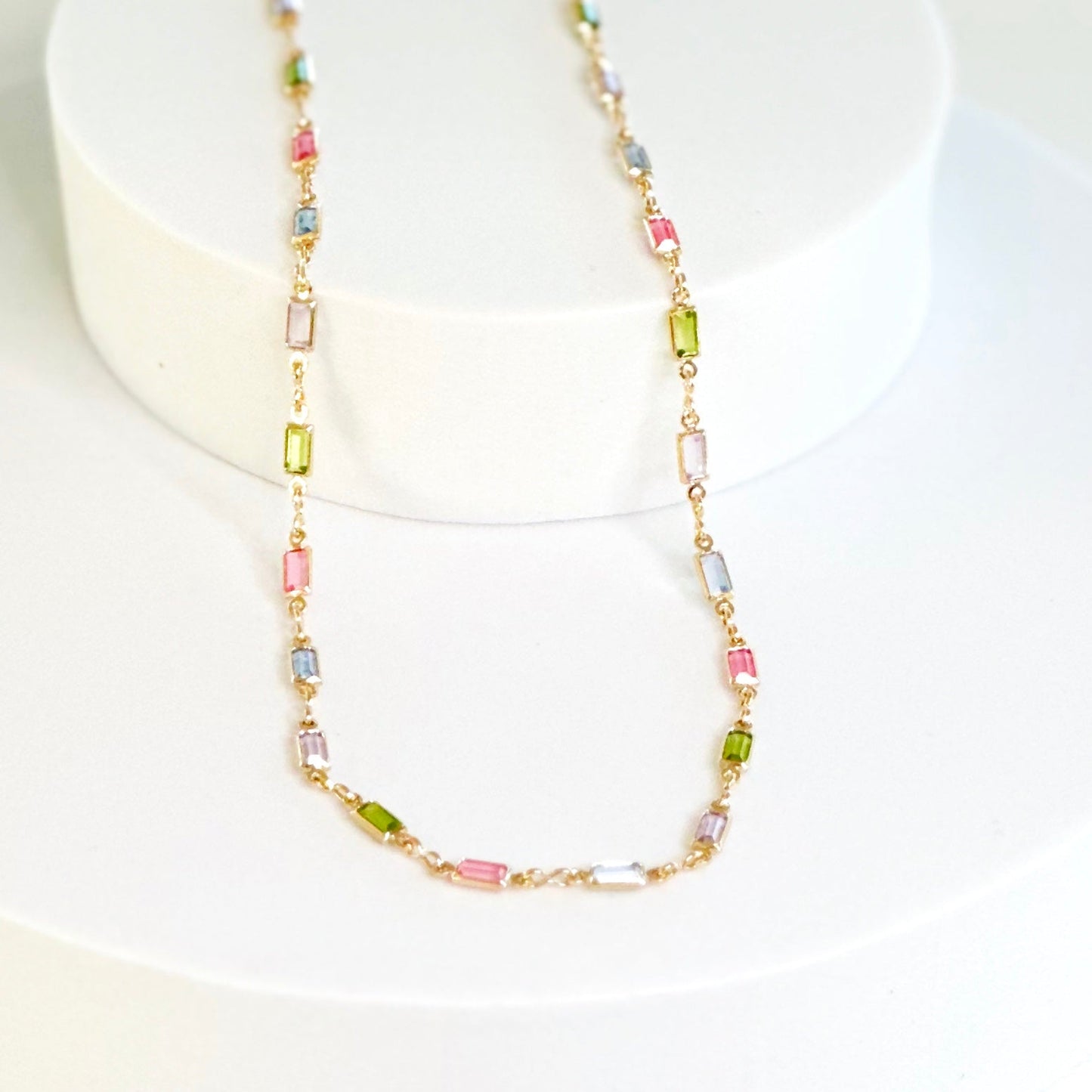 Isabella MultiColor CZ Steentjes Ketting