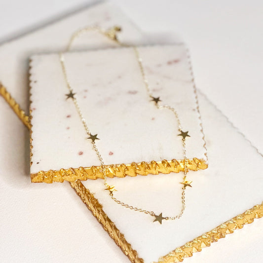 Stella Dainty Ster Pendant Choker Ketting - Goud of Zilver