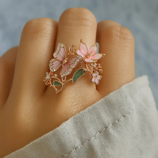 Stralende Vlinder Zirconia Ring