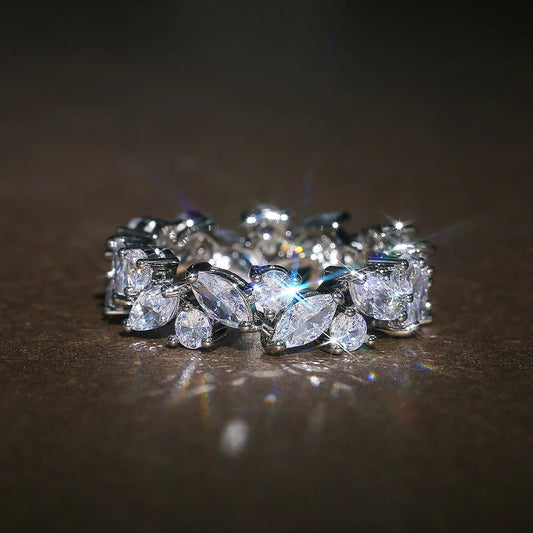 Vintage Marquise & Ronde Diamanten Eternity Ring
