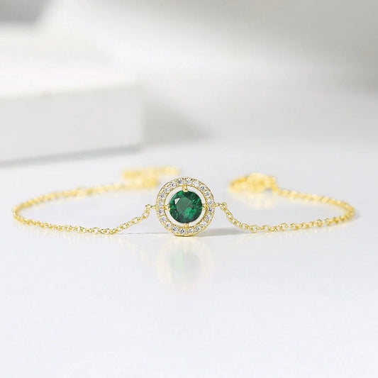 Vintage Gouden Groene Kristal & Pave Rand Armband