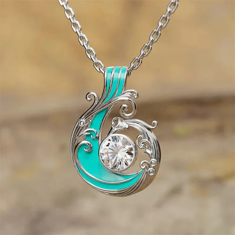 Zilveren Turquoise Filigree Ketting