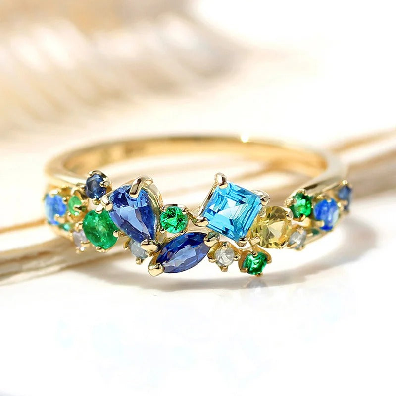 Vintage Multi-Tone Gem Gouden Ring