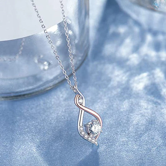 Zilveren Twist & Kristallen Ketting