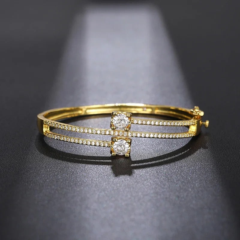 Vintage Gouden Kristallen Bangle Armband