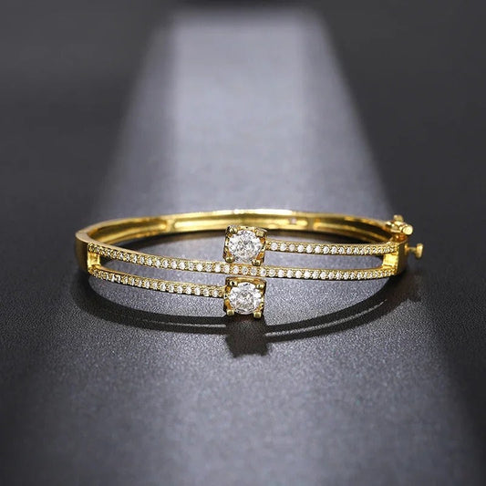 Vintage Gouden Kristallen Bangle Armband