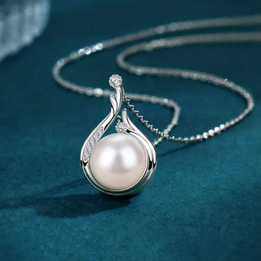 Vintage Zilveren Druppel Parel Ketting