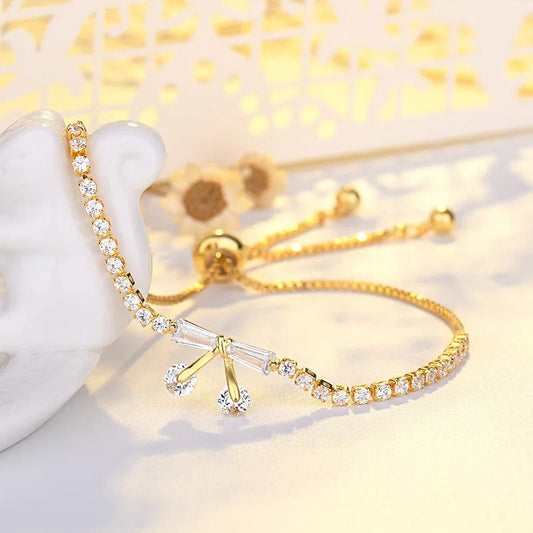 Vintage Gouden Sprankelende Kristallen Strik Verstelbare Armband