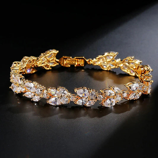 Vintage Gouden Blad Kralenarmband