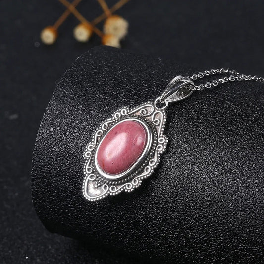 Zilveren Ornate Gem Hanger Ketting