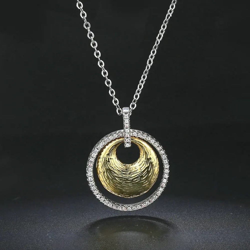 Vintage Zilveren & Gouden Twirl Design Necklace