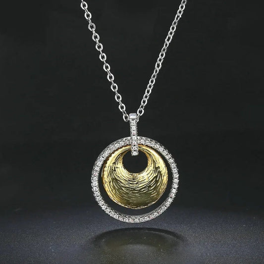Vintage Zilveren & Gouden Twirl Design Necklace