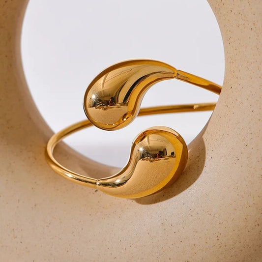 Gouden Abstracte Drop Cuff Verstelbare Armband