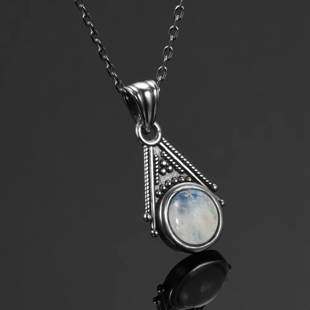 Vintage Zilveren Maansteen Ketting