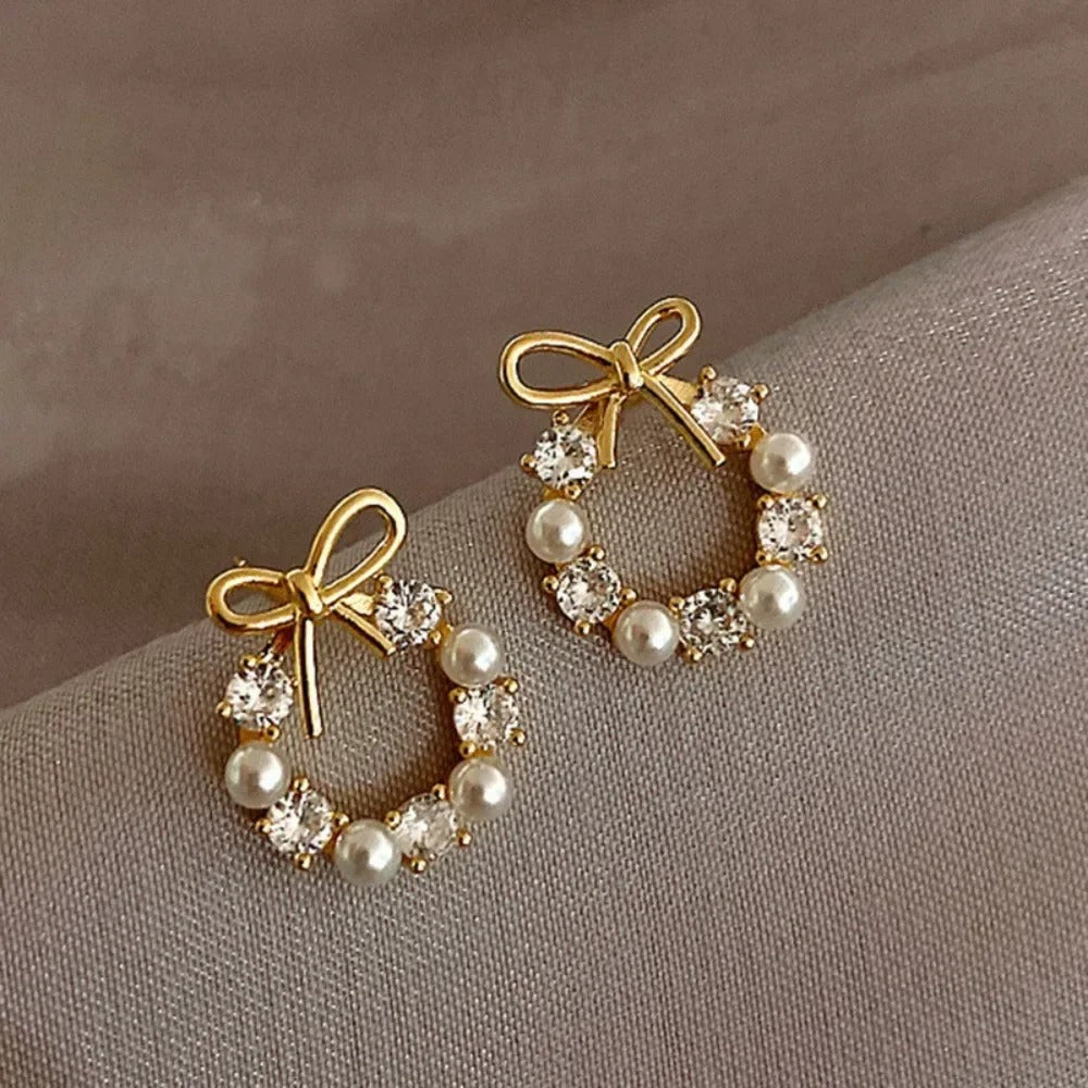 Vintage Parels & Kristal Hoepel Oorbellen