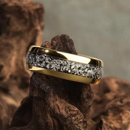 Gouden Shimmer Inleg Statement Ring