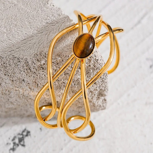 Vintage Edelstenen Open Cuff Armband