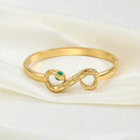 Gouden Serpent Infinity Bangle Armband