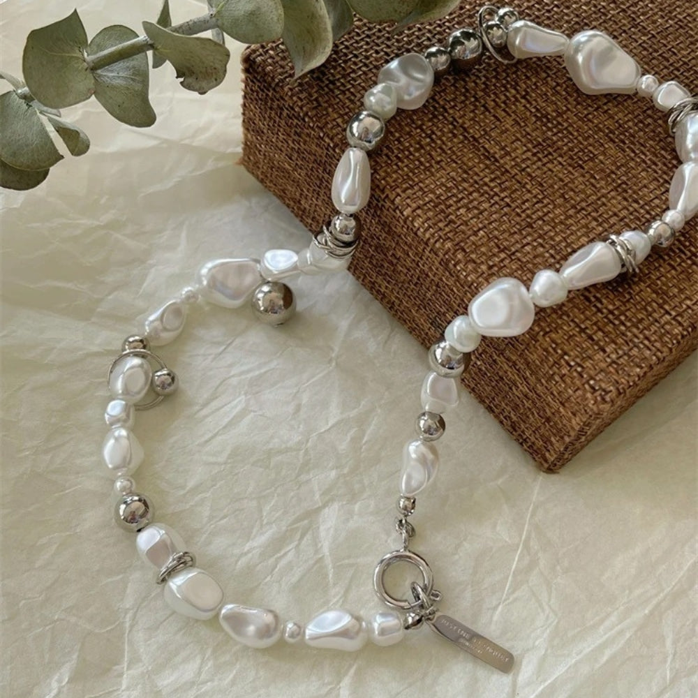 Vintage Parels & Zilveren Kralen Ketting