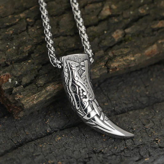 Zilveren Noordse Beest Tand Ketting