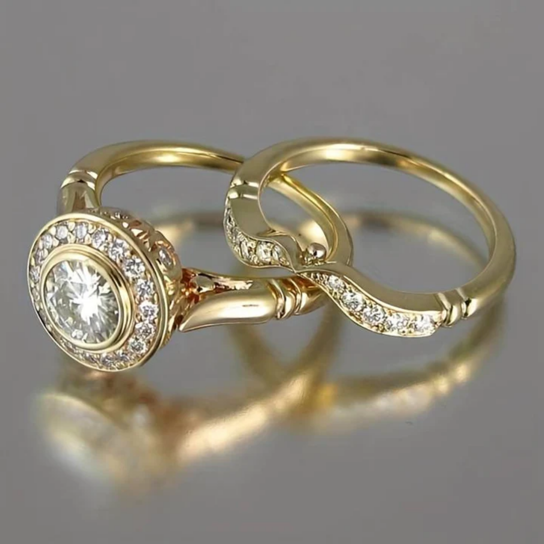 Vintage Gouden & Zirkonia Ring Pack