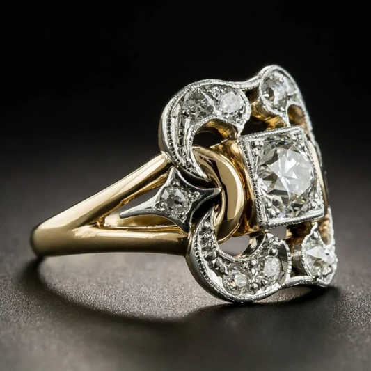 Vintage Zirconia Gouden Ring