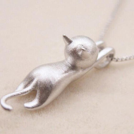 925 Sterling Zilver Speelse Kitty Ketting
