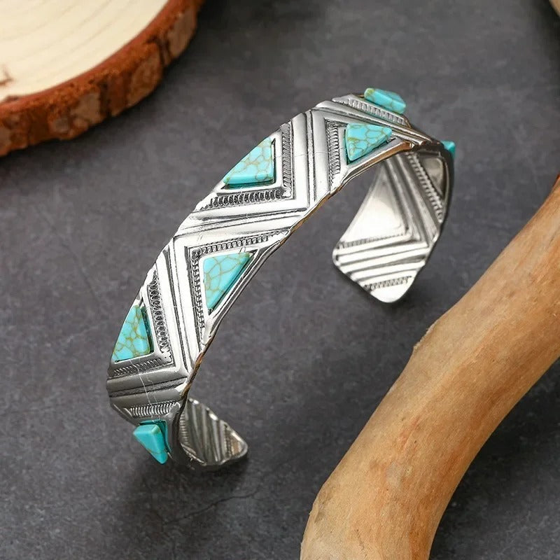 Vintage Boheemse Tribal Turquoise Bangle Armband