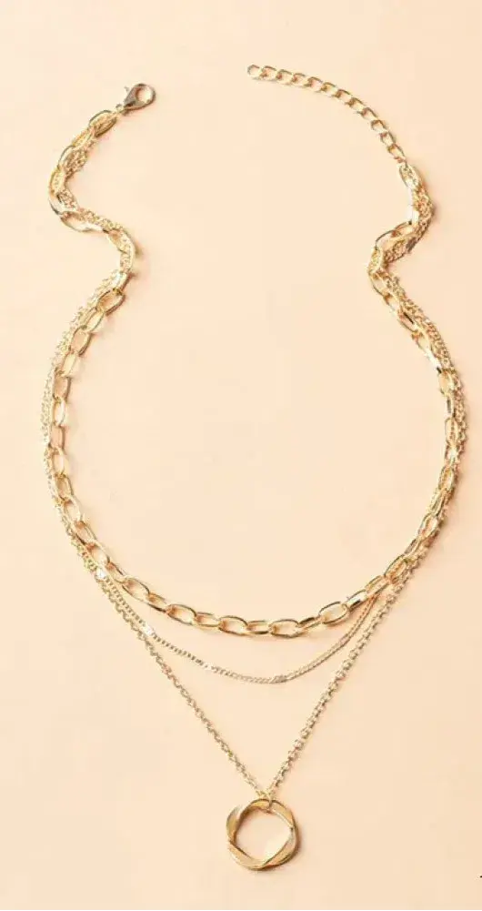 Klassieke Gouden Multi-Strand Ketting met Hanger